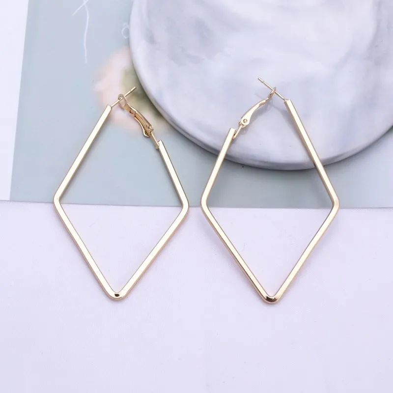 Trend Geometric Rhombus Square Stud Earrings For Women Wedding Statement Punk Party Jewelry Gift Minimalist Brincos