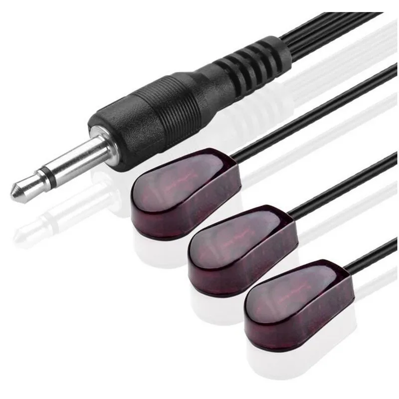 IR Emitter Extender Extension Cable-Triple 3 Head 3.5mm Jack Infrared Red Transmitter with IR Repeater Extender System Kit -10FT