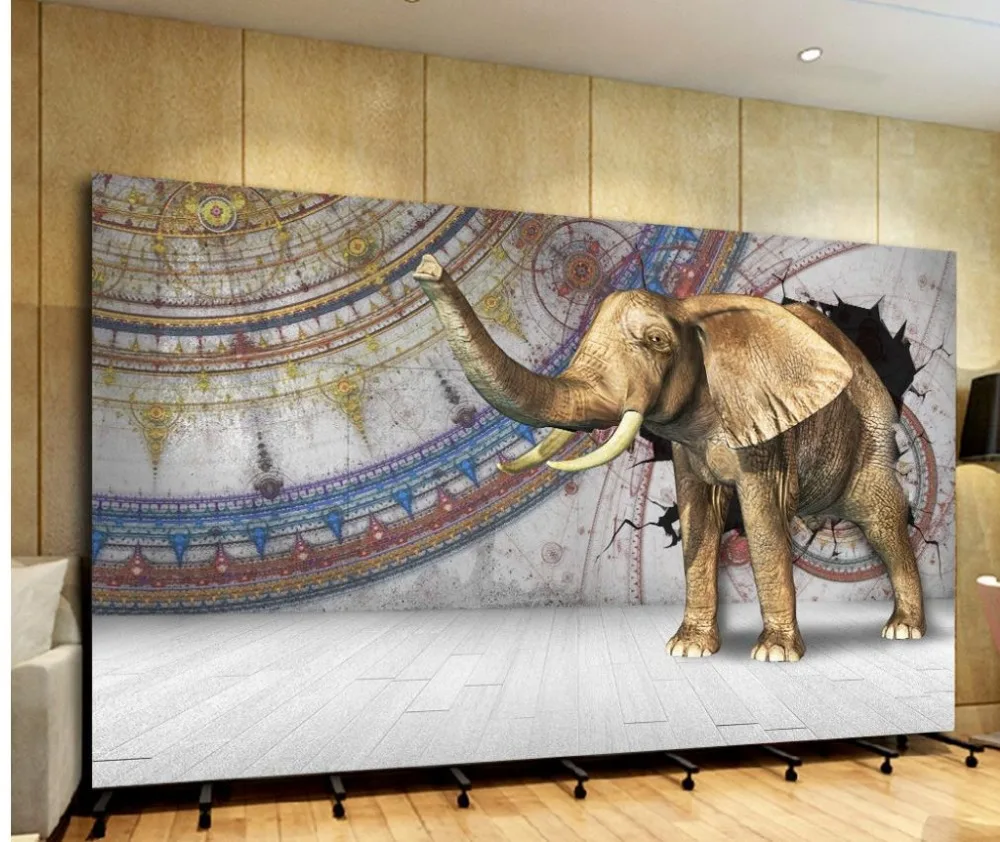 

Home Decoration 3d customized wallpaper Elephant 3D painting photo wall murals wallpaper