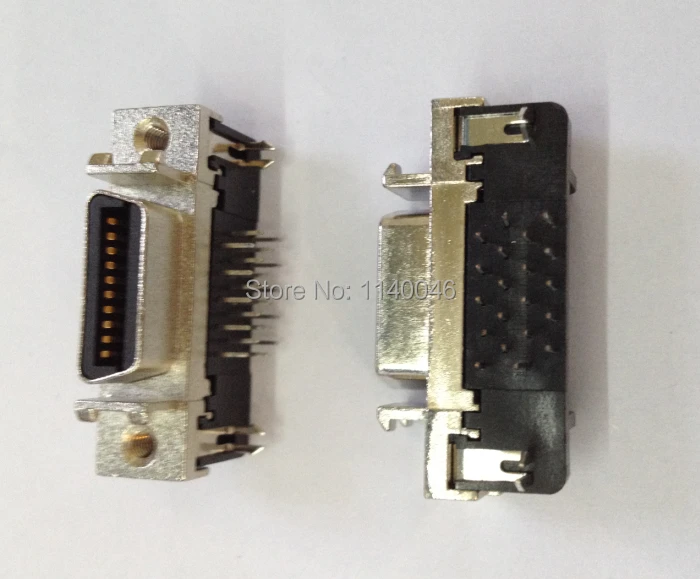 High quality MDR connector 20Pin 90 degree bend legs welded plate-type female SCSI connector CN Groove