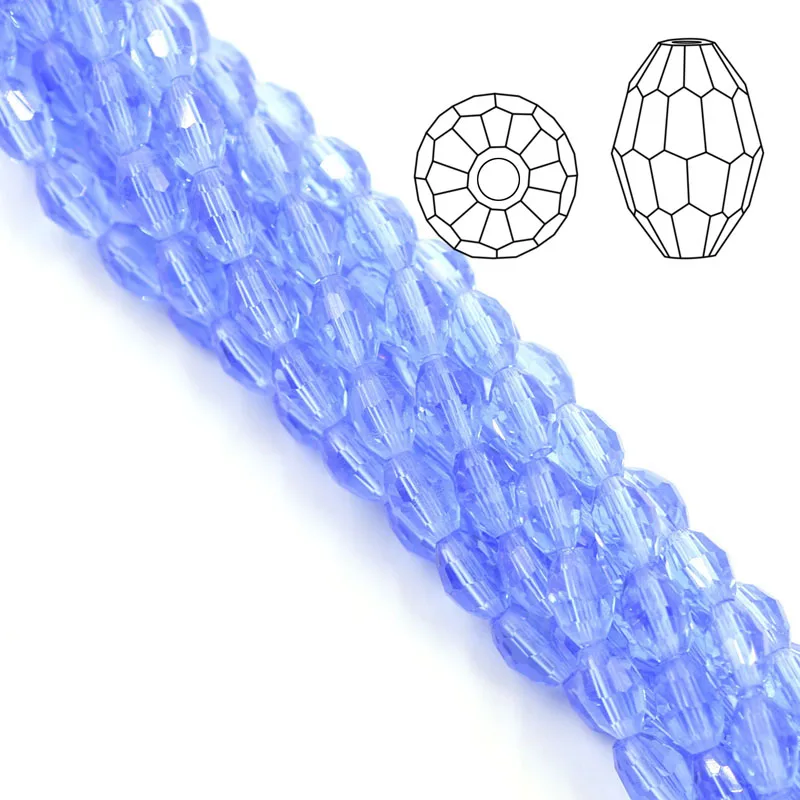 4/6/8MM Glass Faceted Oval Beads Crystal Rice Beaded For DIY Making Crafts Material Supplies Jewelry Needlework Wholesale