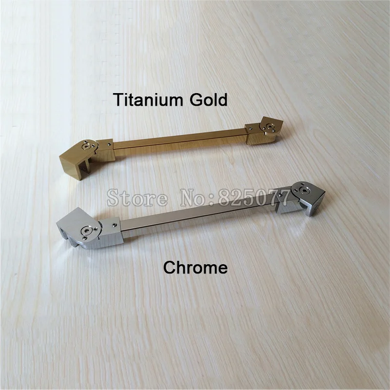 Titanium Gold/Chrome Shower Room Supporting Bar Bathroom Glass Holding Clamp Stainless Steel,Angle adjustable 40/60/80cm JF1211