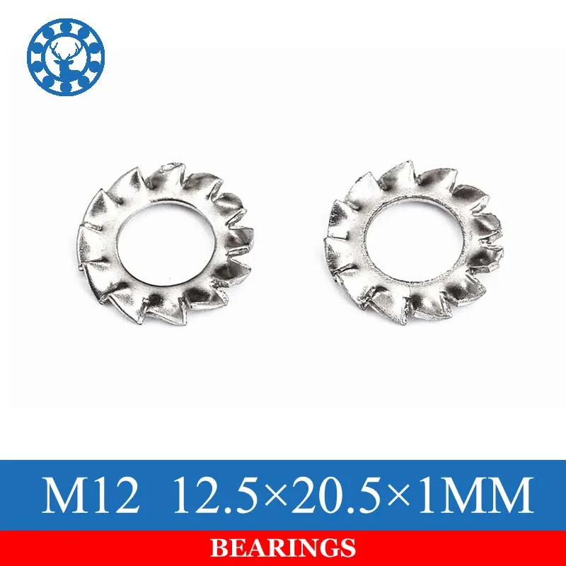 

50Pcs DIN6798A M12 304 Stainless Steel Washers External Toothed Gasket Washer Serrated Lock Washer