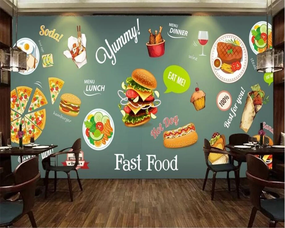 

beibehang Large hand-painted high-definition fashion silk fabric 3d wallpaper Western Restaurant Design Restaurant background