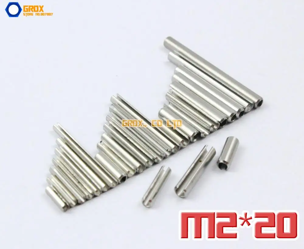 

200 Pieces M2 x 20mm 304 Stainless Steel Slotted Spring Tension Pin Sellock Roll Pin