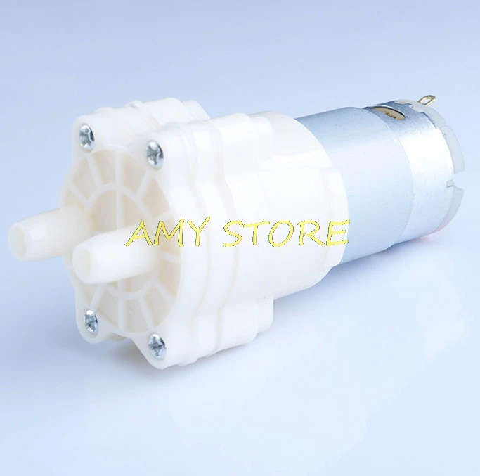 Miniature Micro Diaphragm Water Pump 385 Motor DC12V Fresh Water Pump Self-Priming Pump with Silicone Bracket