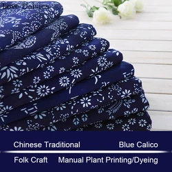 100% bawełna chiński Handmade Indigo ciemnoniebieski Batik Calico porcelany tkaniny na dekoracje dla domu DIY kurtyny poduszki odzież 33 opcja