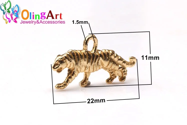 22mm 12 teile/los Tiger Form Charms Anhänger DIY Schmuck Machen Für Handgemachte Armband Halskette Schlüssel Kette Zubehör – Detail 1