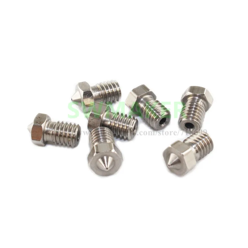 

10pcs V6 V5 Extruder J-Head stainless steel Nozzle M6 thread Print Head with size 0.4mm for 1.75mm 3D printer parts