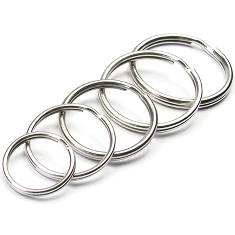 10PCS Multiple Sizes Round Split Keyring Metal Key Chain Ring Holder for Tool Toys Jewelry Accessories J208