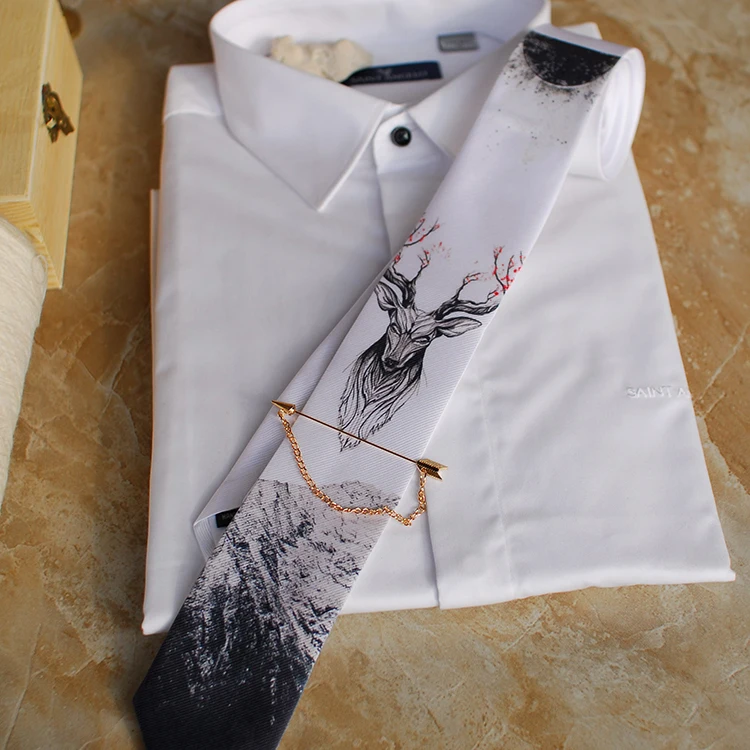 Free Shipping New fashion male men\'s casual Original handmade wedding party birthday unique tie printed necktie host Western