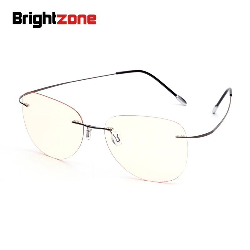 

B-Titanium Rimless Super Thin Ultra-light Frame Anti-Blue Light Anti-fatigue Computer Glasses Defence Ultraviolet Rays Eye Study