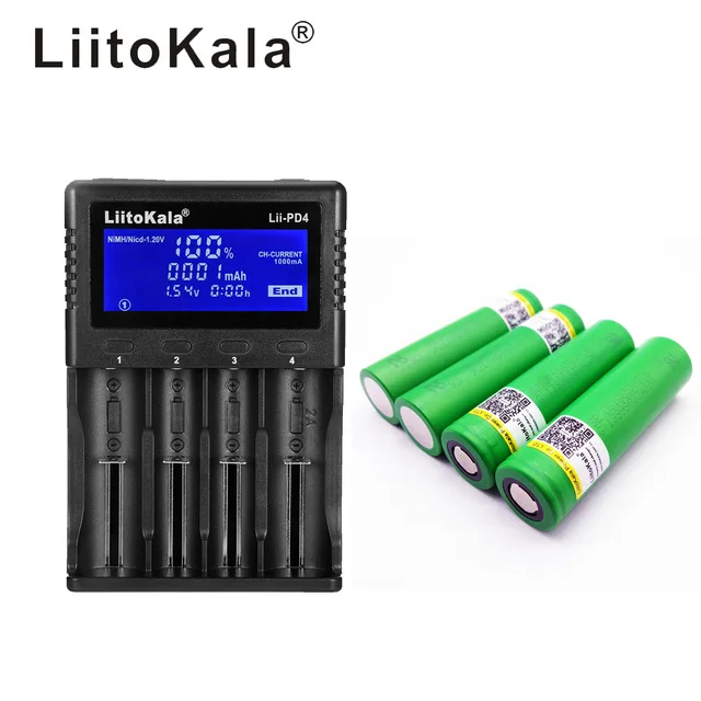 

1 pcs LiitoKala Lii-PD4 LCD 3.7V 18650 Battery Charger + 21700 pcs 18650 3000 VTC6 4 30A Electronic Cigarette Flashligh Toys for