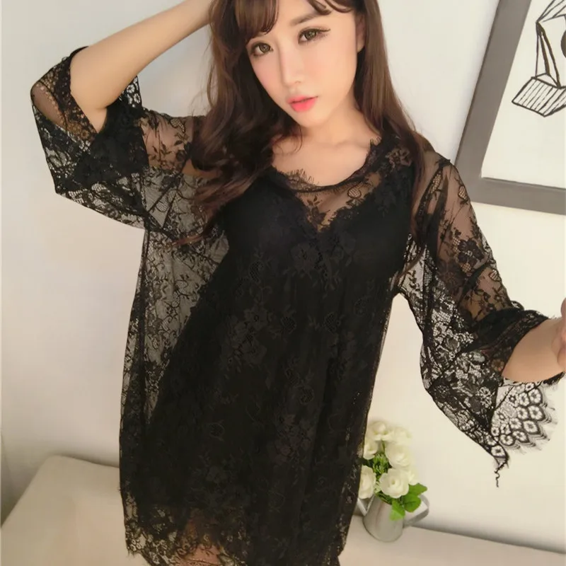 New Arrival women's Princess Sexy Nightwear Robe Set Free Shipping 2022 Fairy Design Black Sleepwear Two Pieces Wholesale Price