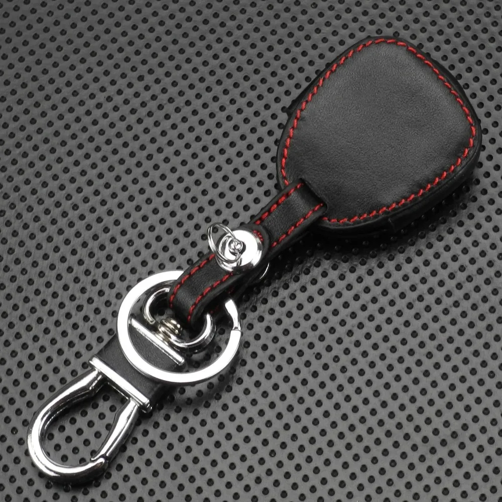 jingyuqin 3 Buttons For Mitsubishi OUTLANDER PAJERO Lancer EX / Mitsubishi ASX leather remote control car key holder key case