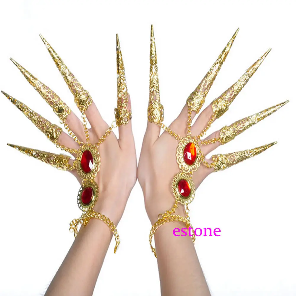 1pc Women\'s Girl\'s Belly Dance Dancing Finger Indian Thai Finger Golden Jewelry