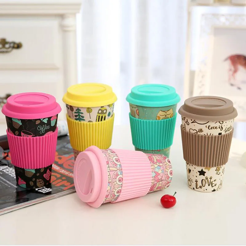 

30pcs Novelty Bamboo Fiber Powder Mugs Coffee Cups Milk Drinking Cup Travel Gift Eco Friendly ZA6742