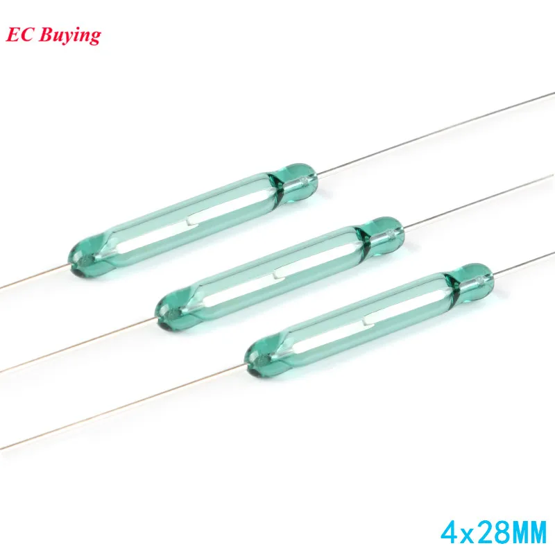 10pcs/lot 4x28MM Reed Switch Sensor Normally Open DIY Magnetic Reed Switches Electronic NO 4*28mm