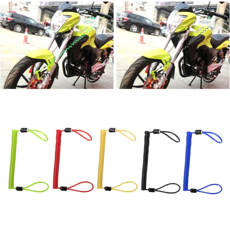 Moto Alarm Disc Lock Security Anti Thief Motorbike Accessories Motorcycle Wheel Disc Brake Bag Reminder Spring Cable 150cm