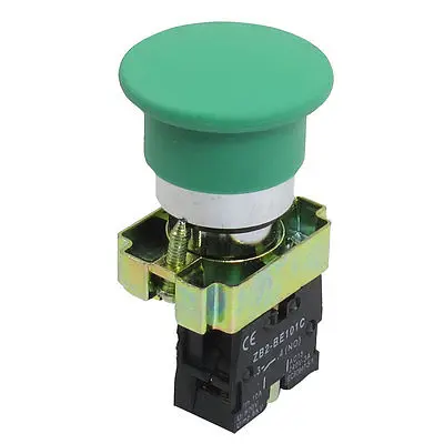 

ZB2-BC31 NO Normally Open Green Sign Mushroom Momentary Push Button Switch