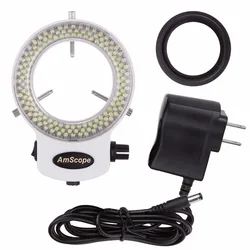 AmScope Supplies Adjustable 144 LED Ring Light Illuminator for Stereo Microscope & Camera