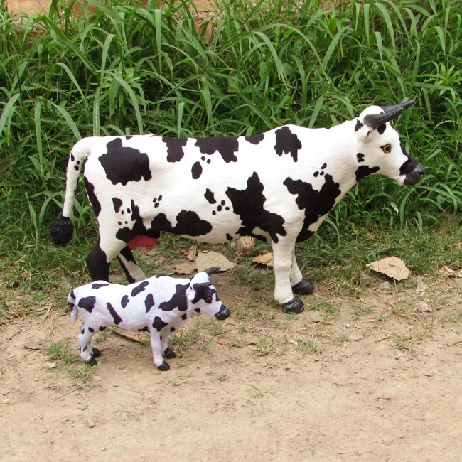 

big and small simulation cow toys creative handicraft cow model gift about 52cm,22cm