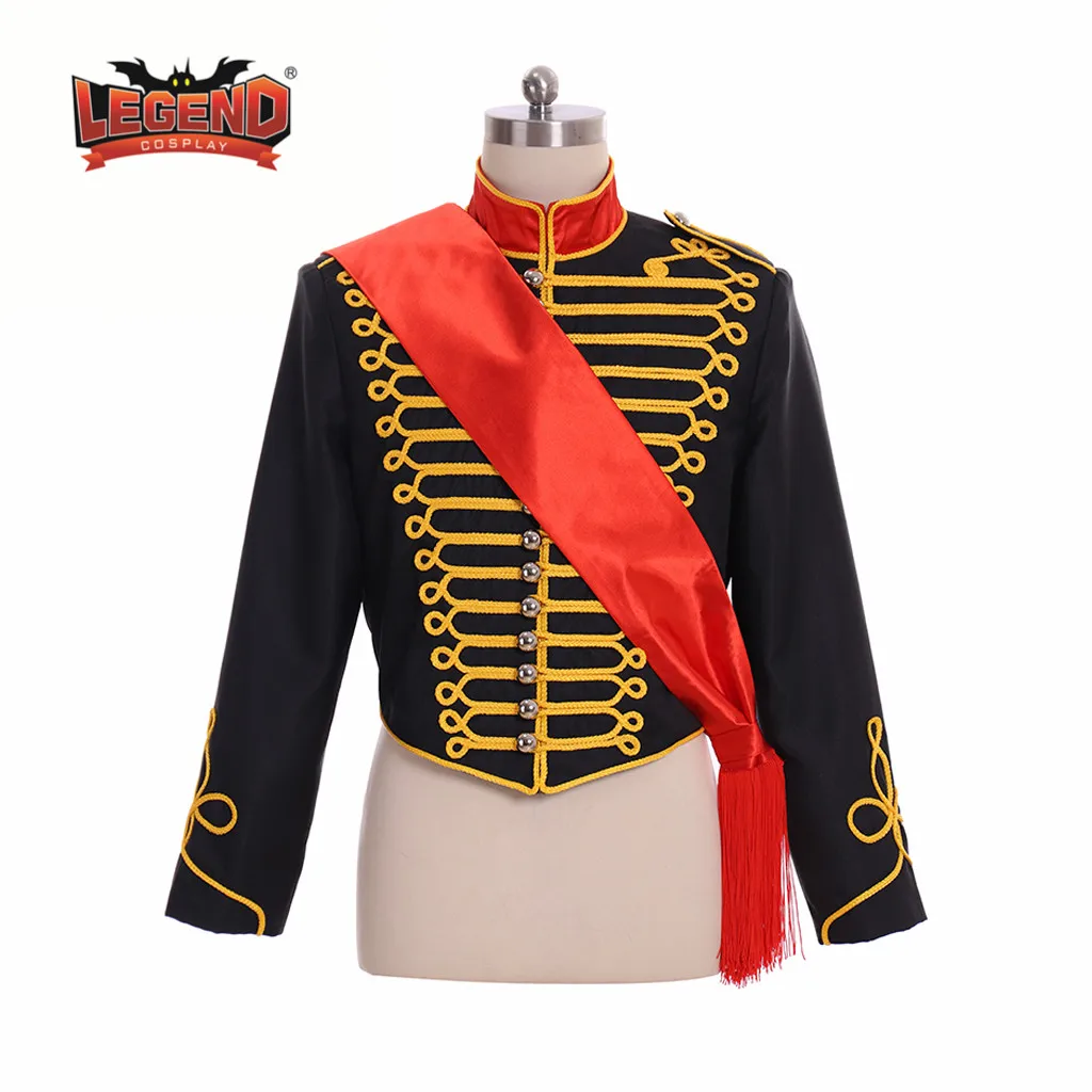 

Military Parade Jacket black and gold soldier jacket Officer Uniform Coat Adult Men's Halloween Carnival Cosplay Costume