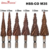 HSS M35 5% Cobalt Step Drill Bit HSSCO High Speed Steel Cone Hex Shank Metal Drill Bits Tool Set Hole Cutter For Stainless Steel