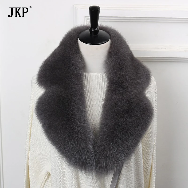 New Natural Fox Fur Collar Neck Warm Scarf Winter Female Winter Real Genuine Fox Fur Collar Warm Scarves Luxury Fox Fur Scarf