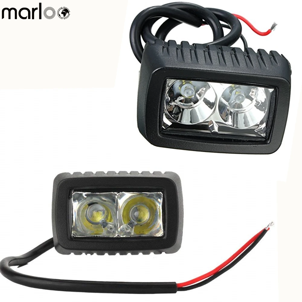 Marloo 2Pcs 10W LED Work Light Bar 12V 24V Motorcycle Bike Car Auto Truck ATV Trailer 4X4 4WD Tractor DRL Driving Fog Lamp