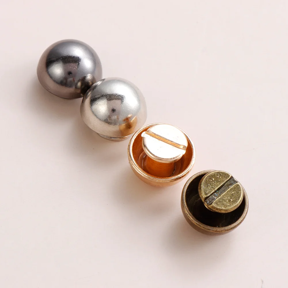 10Pcs Mushroom Dome Bolt Round Head Screws Punk Metal Nail Cloth Button DIY Strap Rivets Screw For Luggage Clothes Bag Shoes