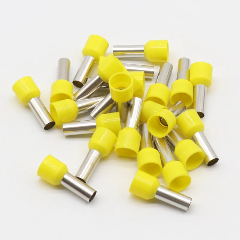 E10-12 Tube insulating Insulated terminals 10MM2 Cable Wire Connector 100PCS/Pack Insulating Crimp Terminal Connector E-