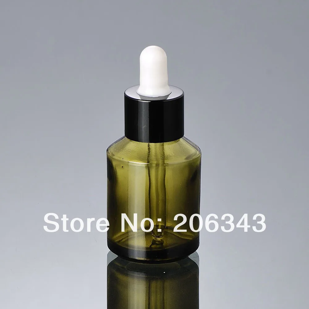 30ML green glass bottle  with gold/matte silver/shiny silver/black dropper for essential oil/essence/dropper bottle packing