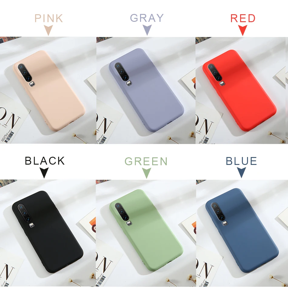 P30 Mềm Sang Trọng Lưng Matte Màu Trường Hợp Cho Huawei P30 Pro Ốp Lưng Chống Sốc Chất Ốp Lưng Silicone Capa Cho P30 lite