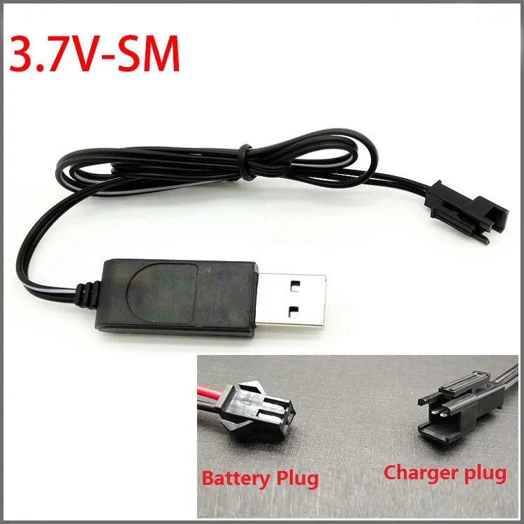 3.7V Battery USB Charger SM JST 2P MX2.0-2P X5 3.5MM 2.5MM For RC Helicopter Quadcopter Toys Car Model Truck Boat Spare Parts