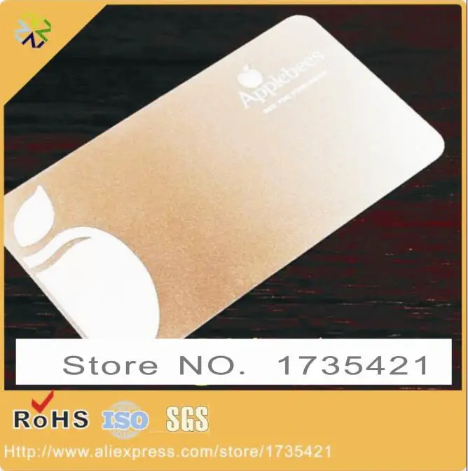 custom made cheap rose gold metal business cards with printed logo