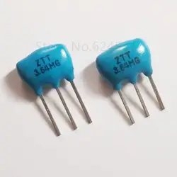 10pcs Ceramic crystal oscillator ZTT3.64M Ceramic oscillator Crystal resonator Straight three feet 3.64MHZ