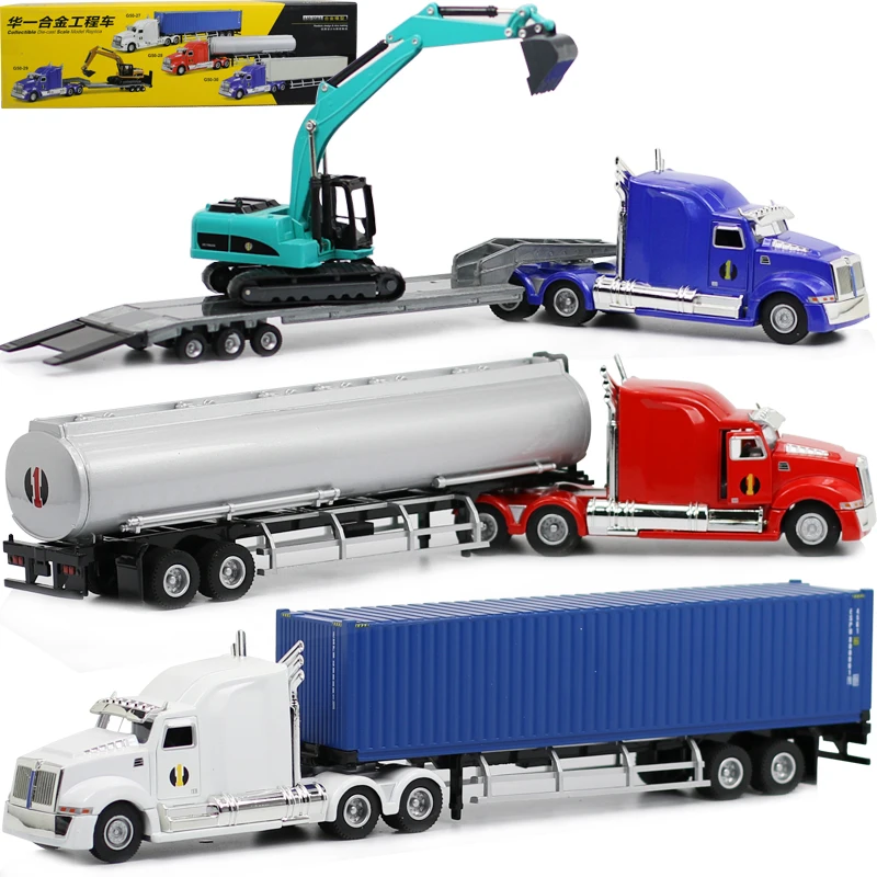 High imitation engineering container truck model,American truck,1:50 alloy model cars,free shipping