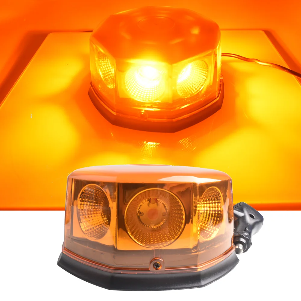 

DC12V-24V Car LED Warning Police Light Strobe Light High Power Fog Lamps Circular Open Road Flashing Engineering Roof Light