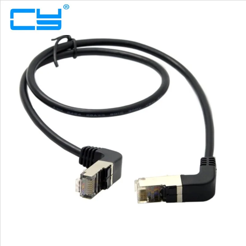 Кабель с двойным углом поворота вниз и вверх под углом 90 градусов cat5e 8P8C FTP STP UTP Cat 5e Ethernet сетевой кабель RJ45 стандарт локальной сети