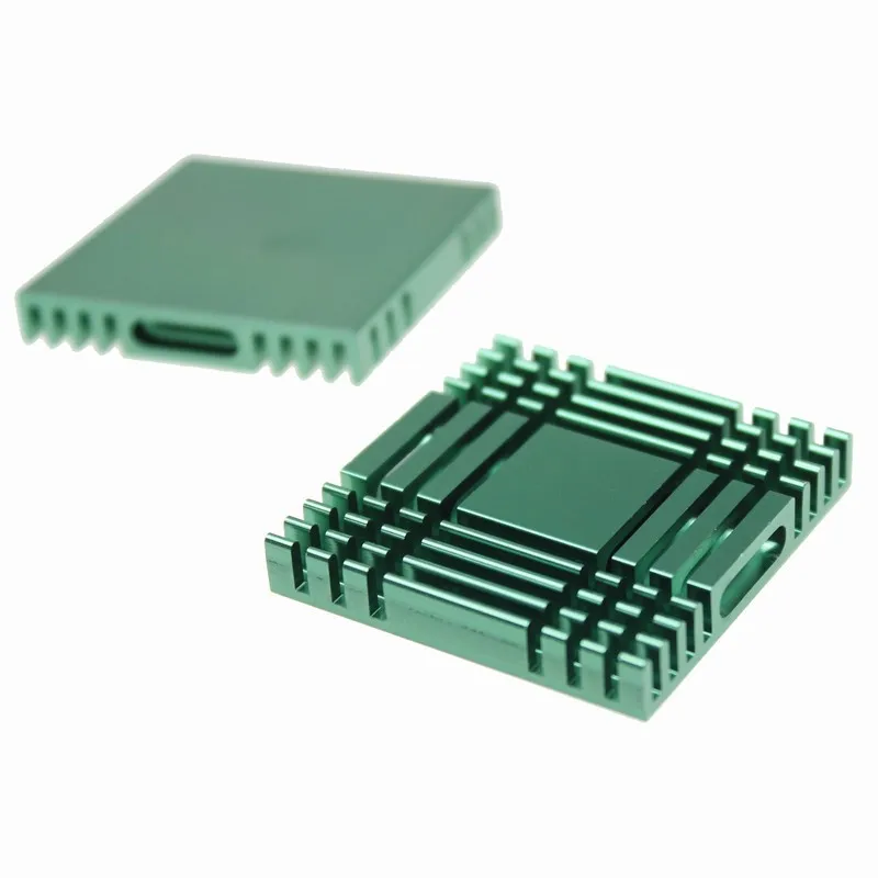 2 Pieces/lot 37mm x 37mm x 6mm Aluminum Green Cooling Cooler Heatsink Heatsinks Heat Sink