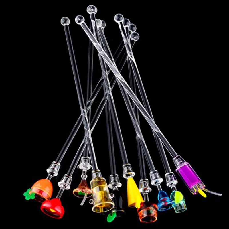 10Pcs/set Cute Cocktail Drink Mixer Bar Party Stirring Mixing sticks Kitchen Bar Tool Ladle Stirrer Swizzle Sticks 23 cm