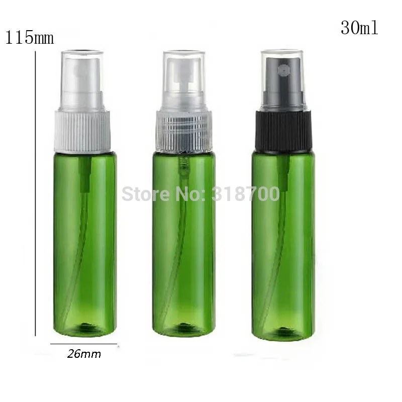 

50 x 30ml Cyliner plastic perfume bottle, 1oz green half cover spray bottle,cosmetic packaging, cosmetic container