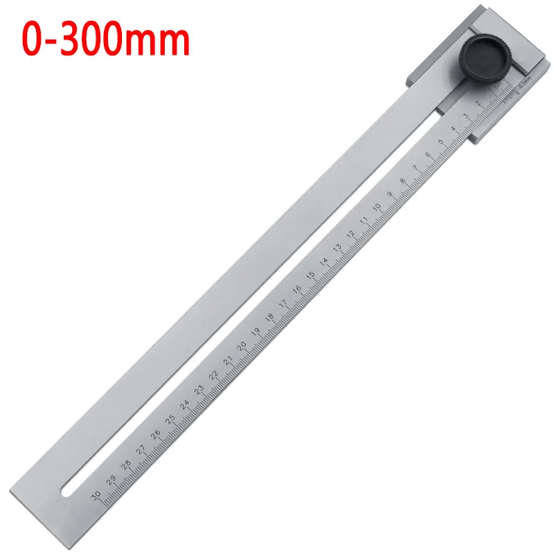 Stainless Steel Marking Ruler Ruler 200mm 250mm 300mm Screw Cutting Marking Gauge Mark Scraper Tool For Woodworking Measuring