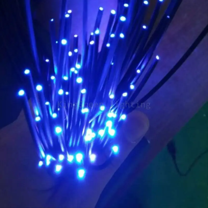 Cable de fibra óptica de PVC PMMA para iluminación, extremo de plástico negro, 20 piezas X 2 metros X 2mm de diámetro interior