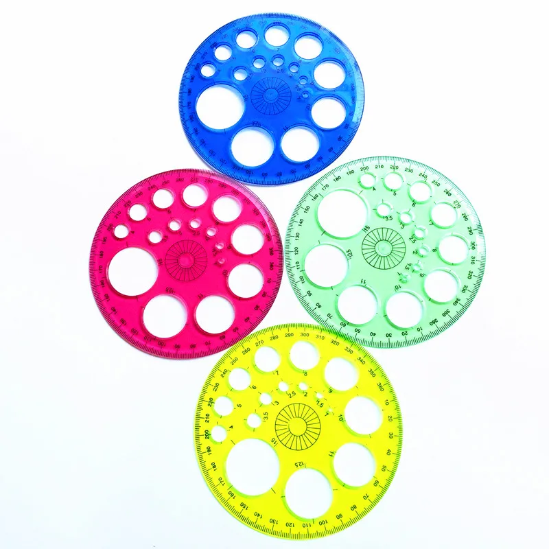 1 Pcs Foot Diameter 11.5cm 360-degree Circular Blue Red Green Yellow Optional Four-color High-grade Patchwork Ruler Wholesale