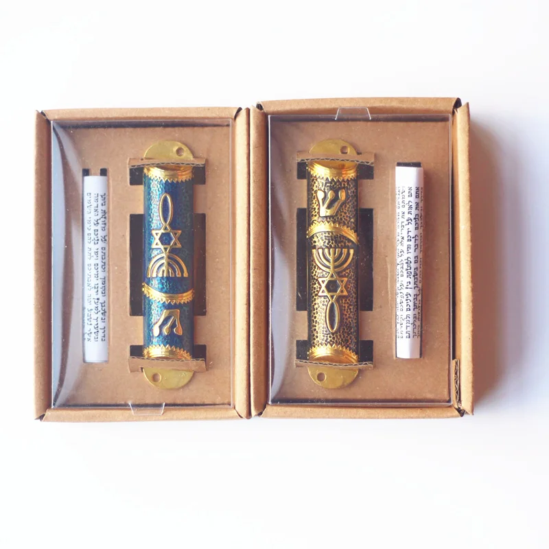 Religion Jewish Mezuzah Case Hand made Mezuza With  Torah parchment scroll Mezuzah