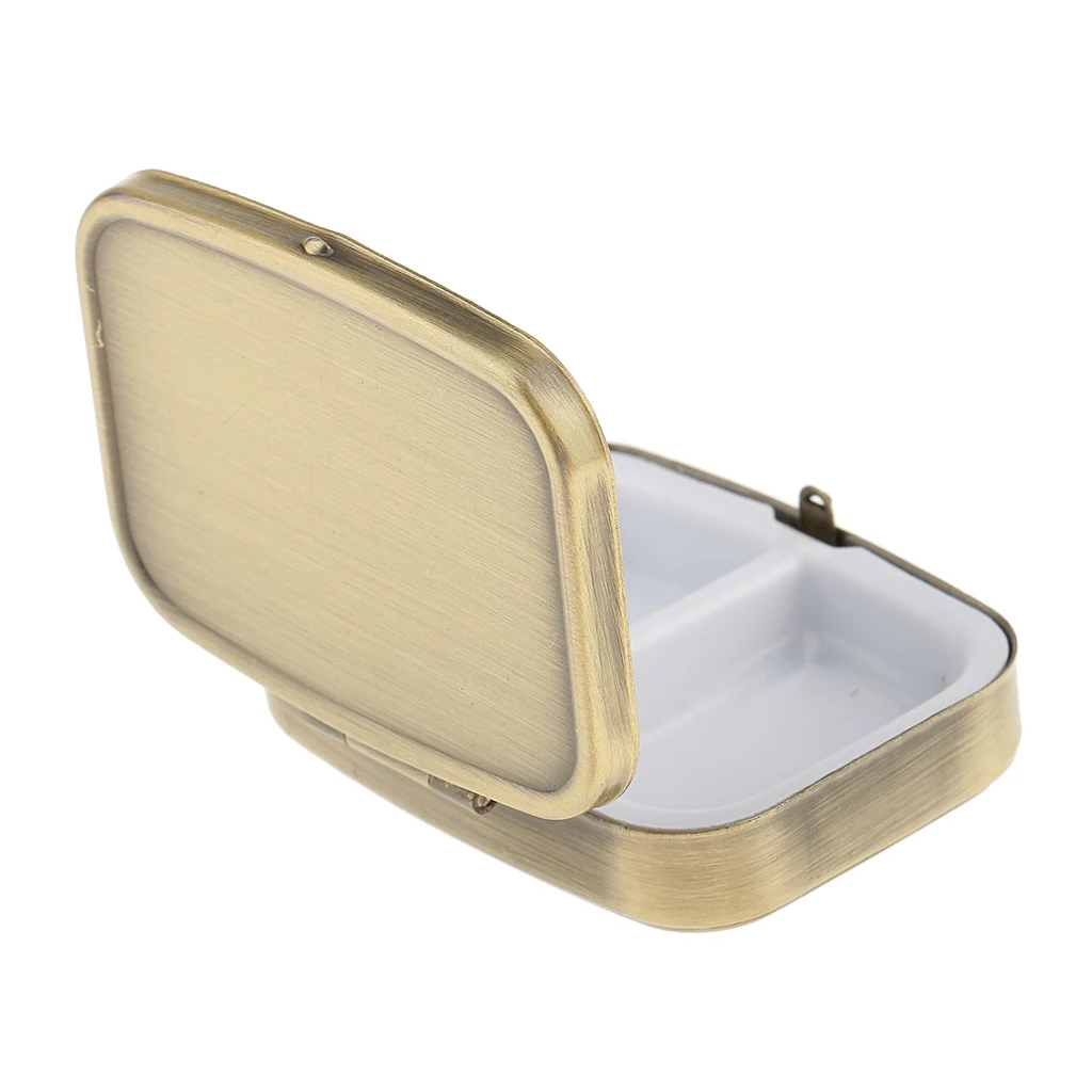 2 Compartments Dispensing box Medicine Tablet Box Trinket Earring Storage Case Container With Mirror Storage Box With Mirror