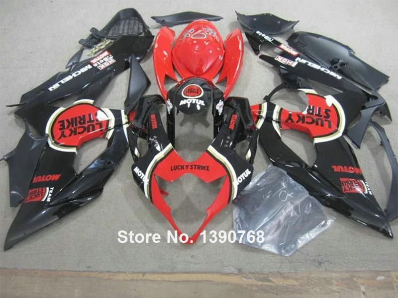 injection molding High quality fairing kit for Suzuki GSXR1000 2005 2006 black red bodywork fairings GSXR1000 05 06 NP87