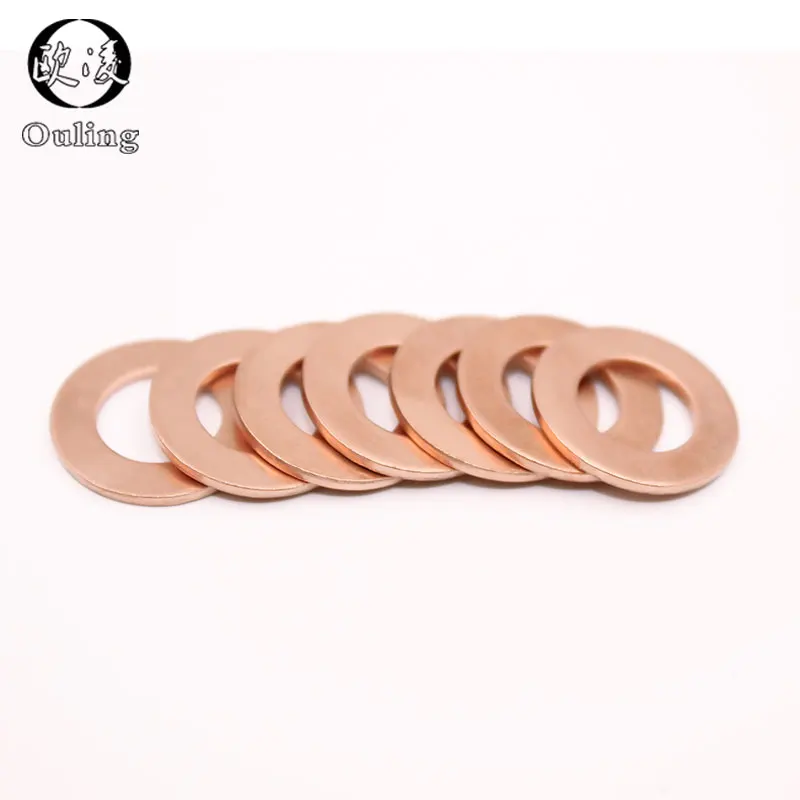 20Pcs DIN7603 M5 M6 M8 M10 M12 M14 M16 T3 O Ring Gasket Sealing Ring Copper Washer For Boat Crush Washer Flat Seal Ring Fitting